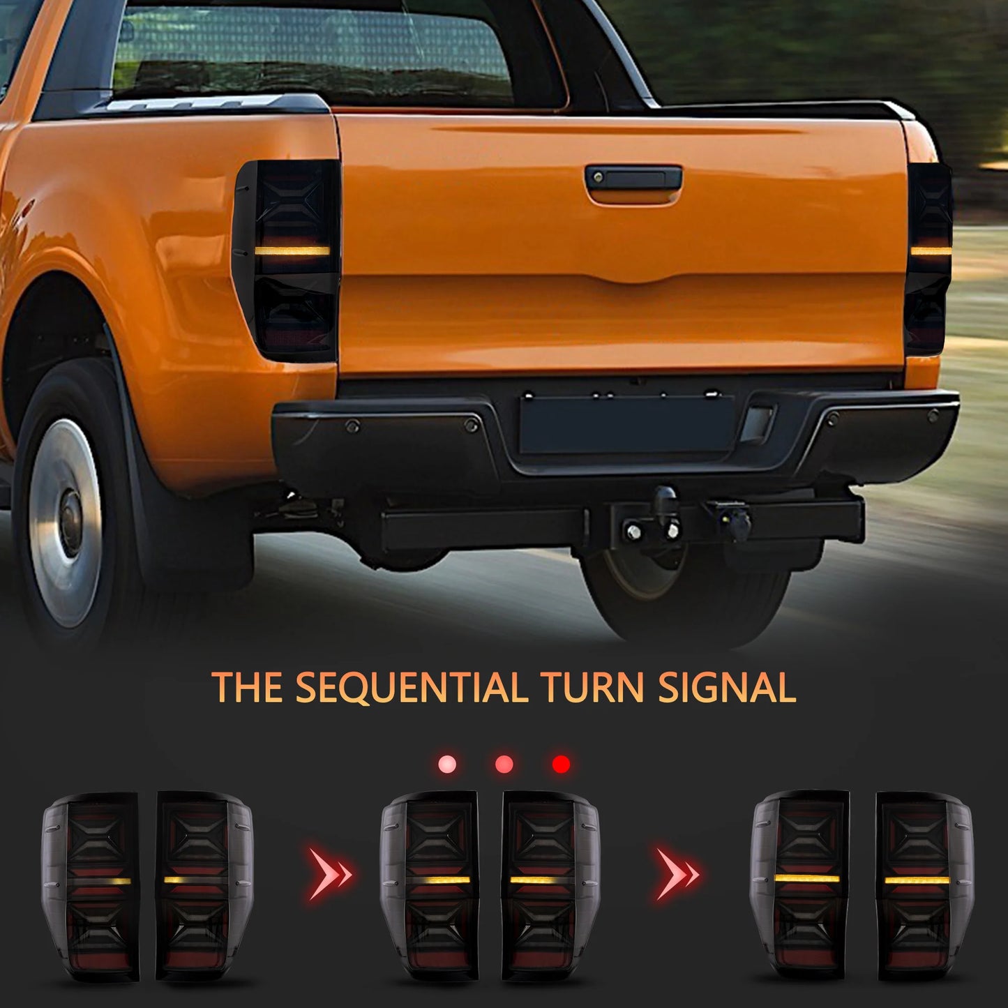 Luci posteriori a LED per Ford Ranger T6 2012-2018 (PX MKII, Base, XL, XLT, Limited) (non per modelli USA)