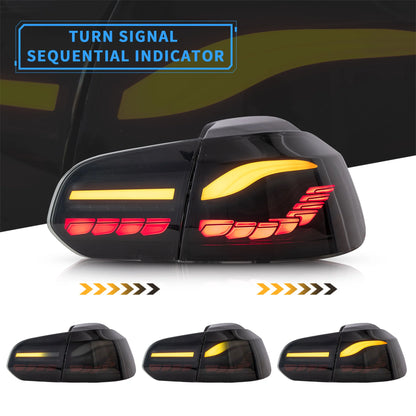 Gruppo luci posteriori sequenziali OLED completo compatibile per Volkswagen Golf 6 MK6 2008-2014