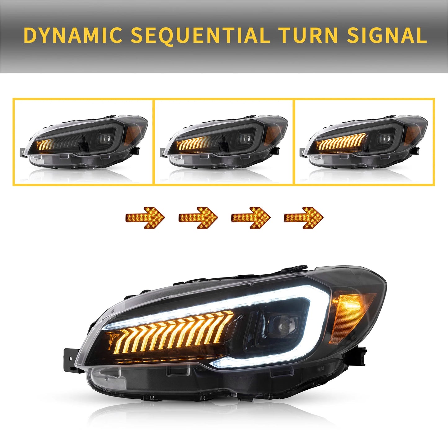 Fari per proiettori a LED per Subaru WRX 2015-2020 WRX STI 2015-2017 (non adatti a modelli WRX 18-21 con AFS/SRH)
