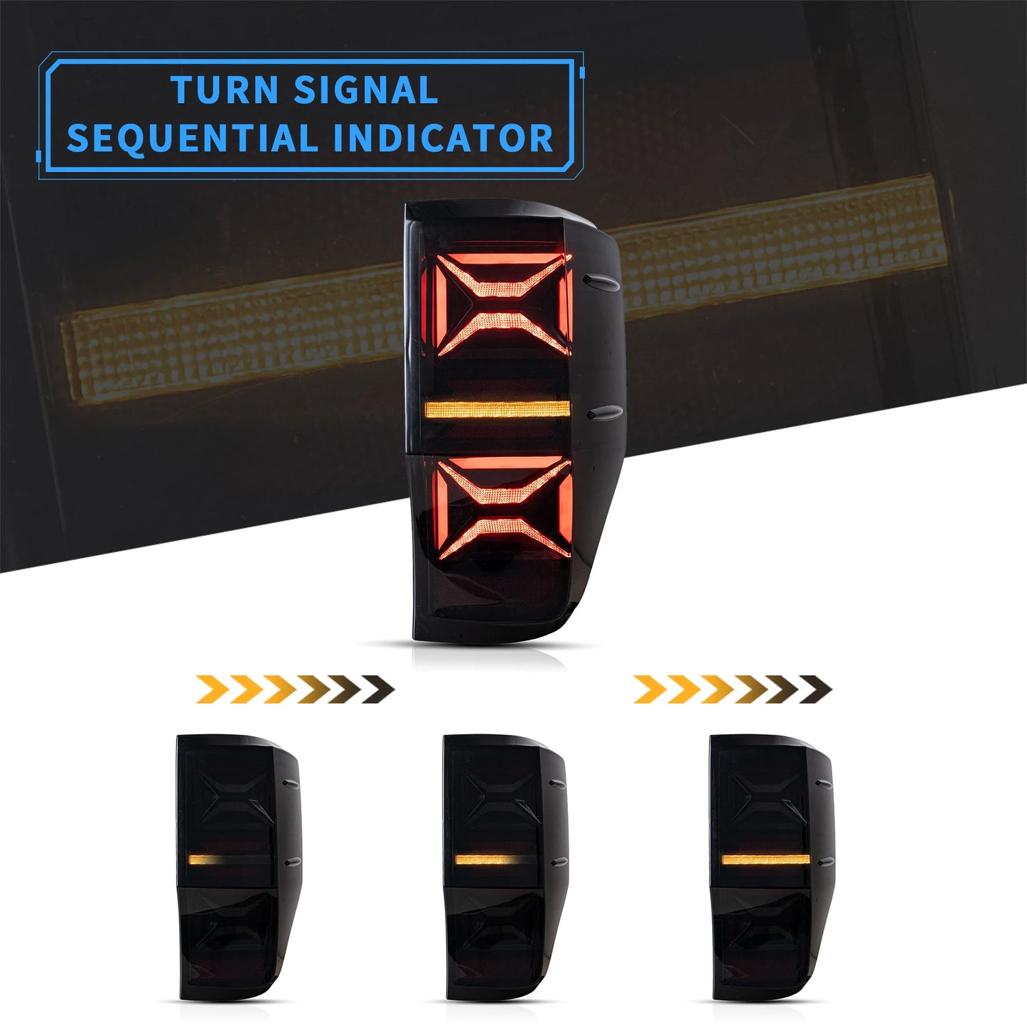 Luci posteriori a LED per Ford Ranger T6 2012-2018 (PX MKII, Base, XL, XLT, Limited) (non per modelli USA)
