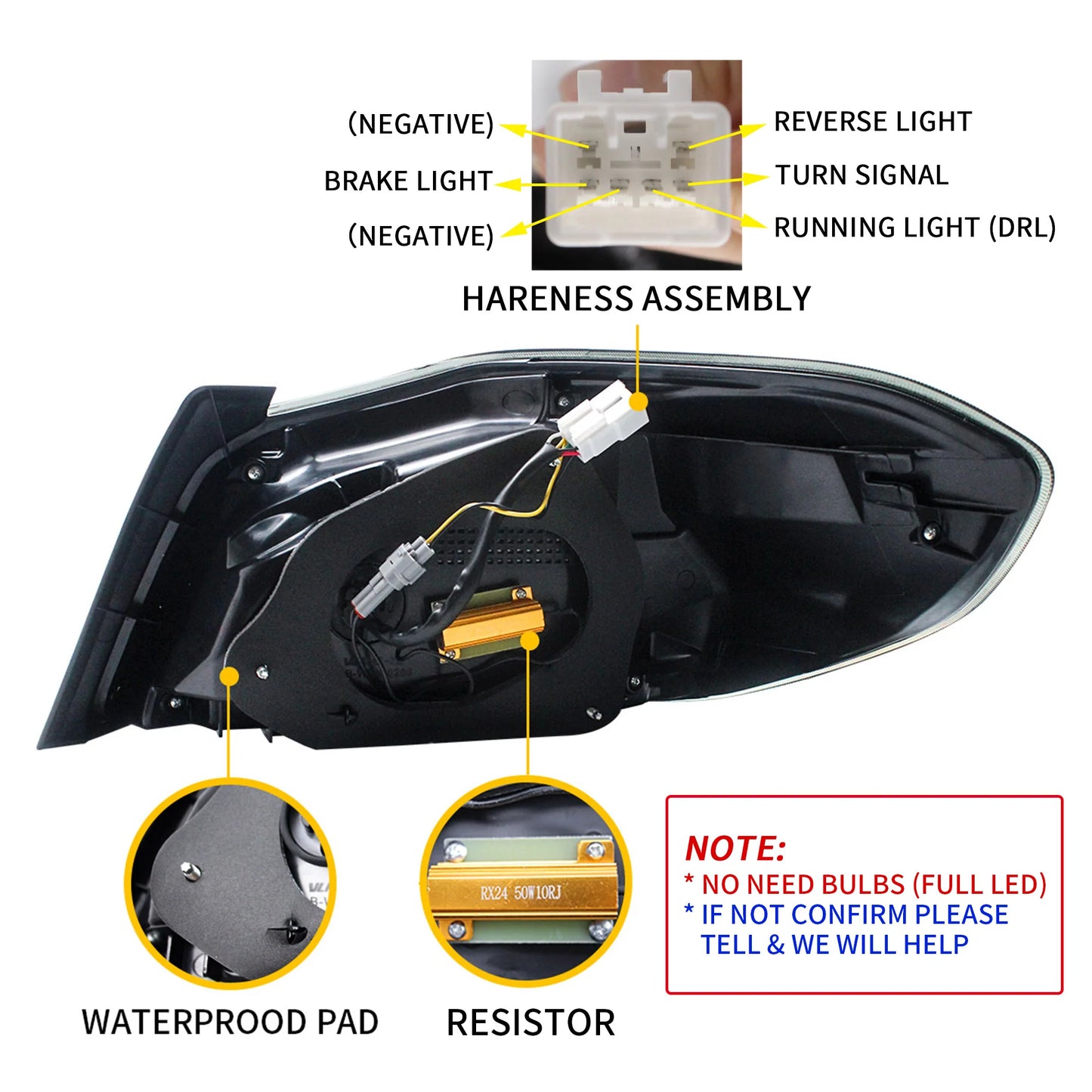 Fanali posteriori Full LED Subaru Wrx 2015-2019 ABS, PMMA, materiale VETRO