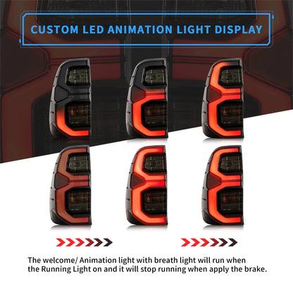 Fanali posteriori Full LED per Toyota Vigo/Hilux 2015-2020 con luce di benvenuto di animazione