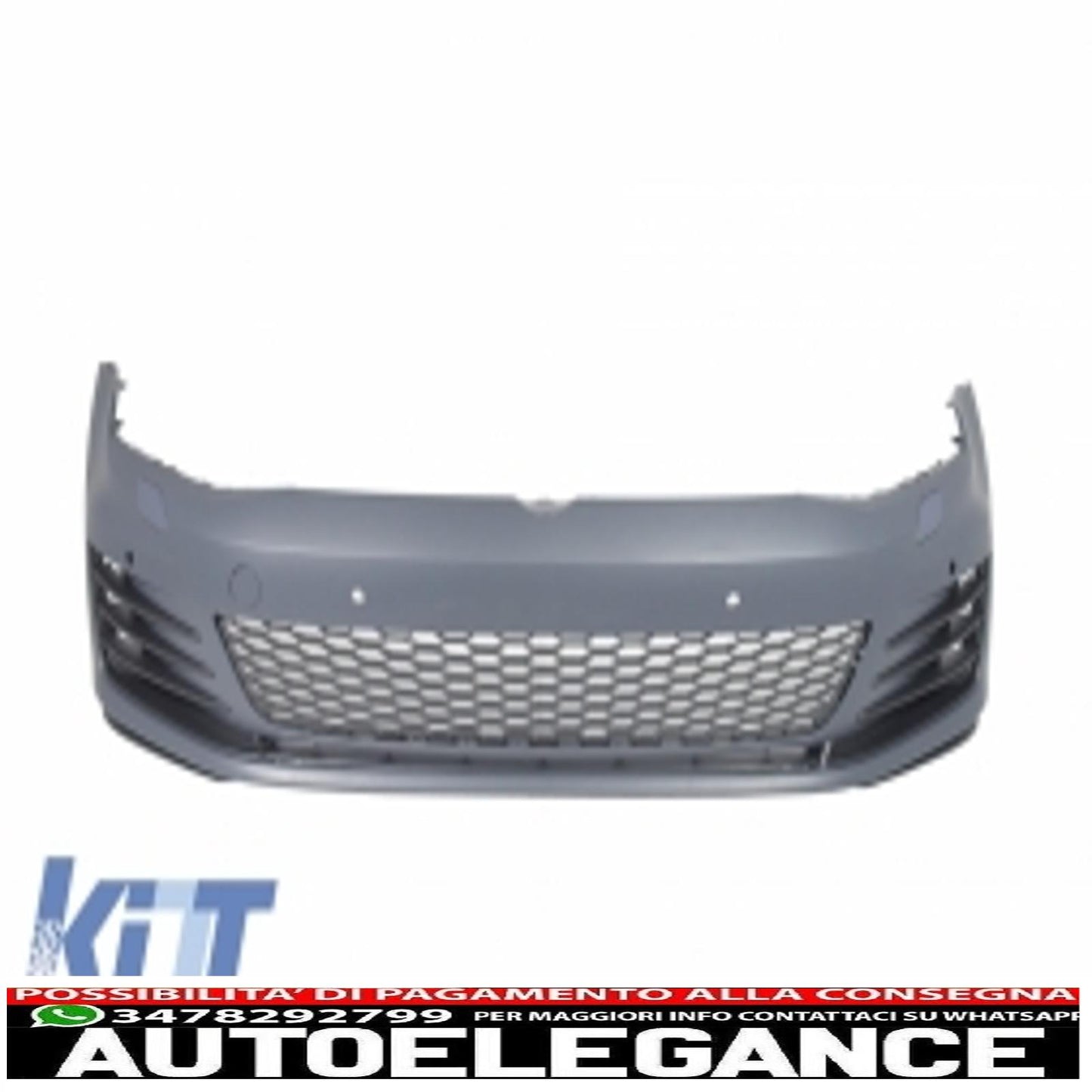 front bumper suitable for vw golf vii 7 5g (2013-2017) gti look with central grille 