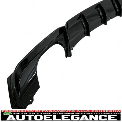 diffusore paraurti posteriore pianoforte spoiler mantovana nero punta marmitta di scarico adatta per bmw serie 3 f30 2011+ m-performance design sinistra doppia uscita