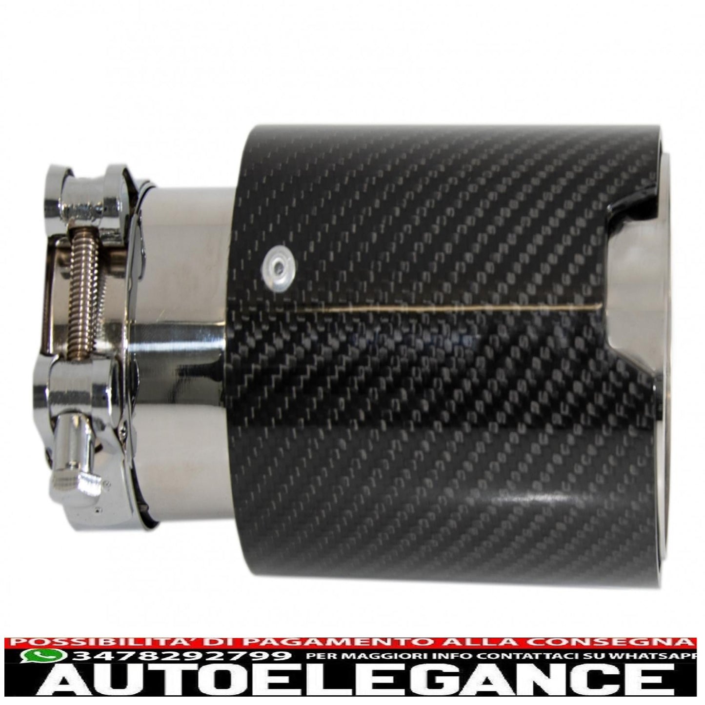 Universal Exhaust Tip Carbon Fiber Glossy Finish Inlet 6.3cm/2.48inch 