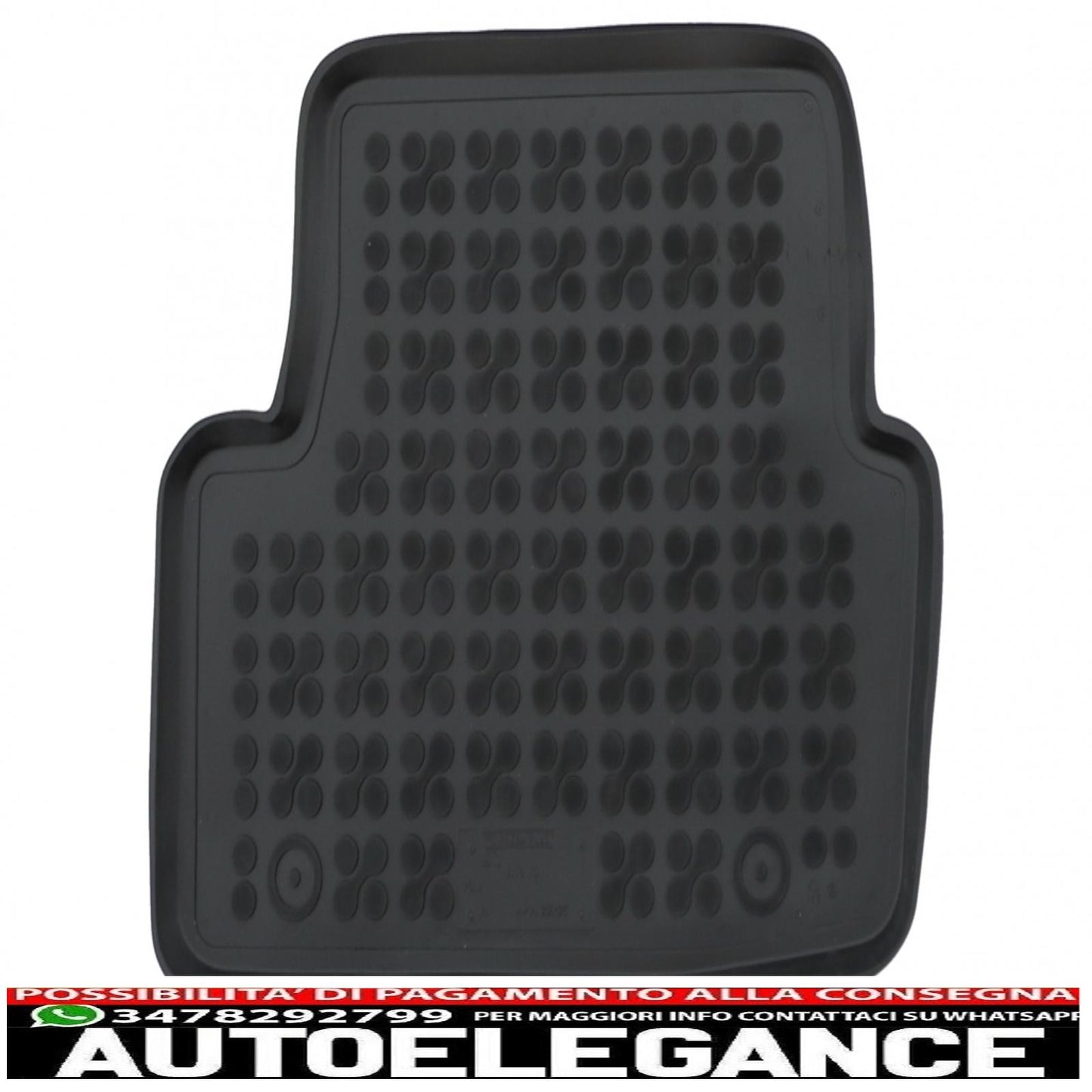 Black rubber mat suitable for VW Polo VI 2017+
