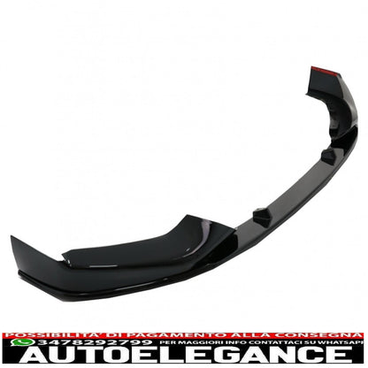 Front Bumper Spoiler Lip Fit For BMW 5 Series G30 Limousine G31 Touring (2017-2019) M Sport Design Piano Black 