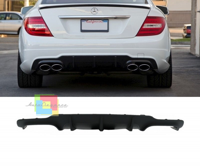 DIFFUSER SUITABLE FOR MERCEDES C CLASS W204 AMG 12-14 BLACK LOOK SPORTY DESIGN 