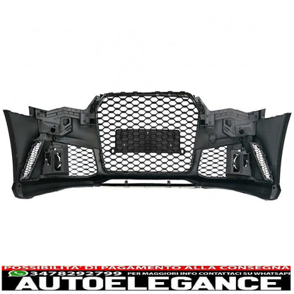 paraurti anteriore adatto per audi a6 4g facelift (2015-2018) con diffusore paraurti posteriore e terminali di scarico design RS6 solo nero paraurti s-line