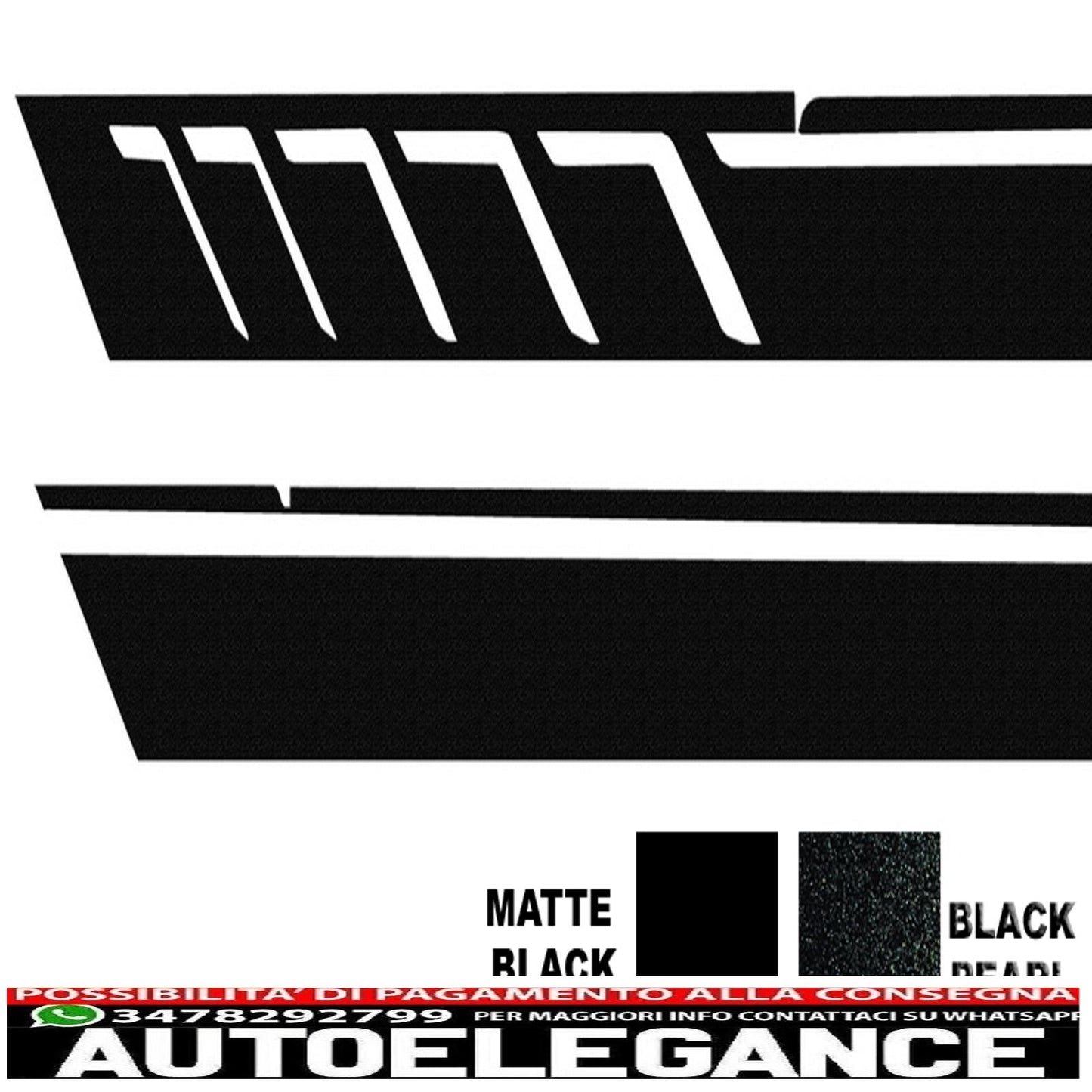 decalcomanie laterali adesivo in vinile nero adatto per mercedes classe g w463 (1989-2017) nero perla a-design