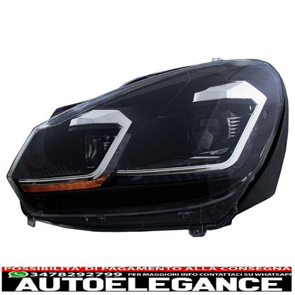 LED Headlights for VW Golf 6 VI 08-13 Facelift G7.5 Fire Silver Flowing Dynamic IT 