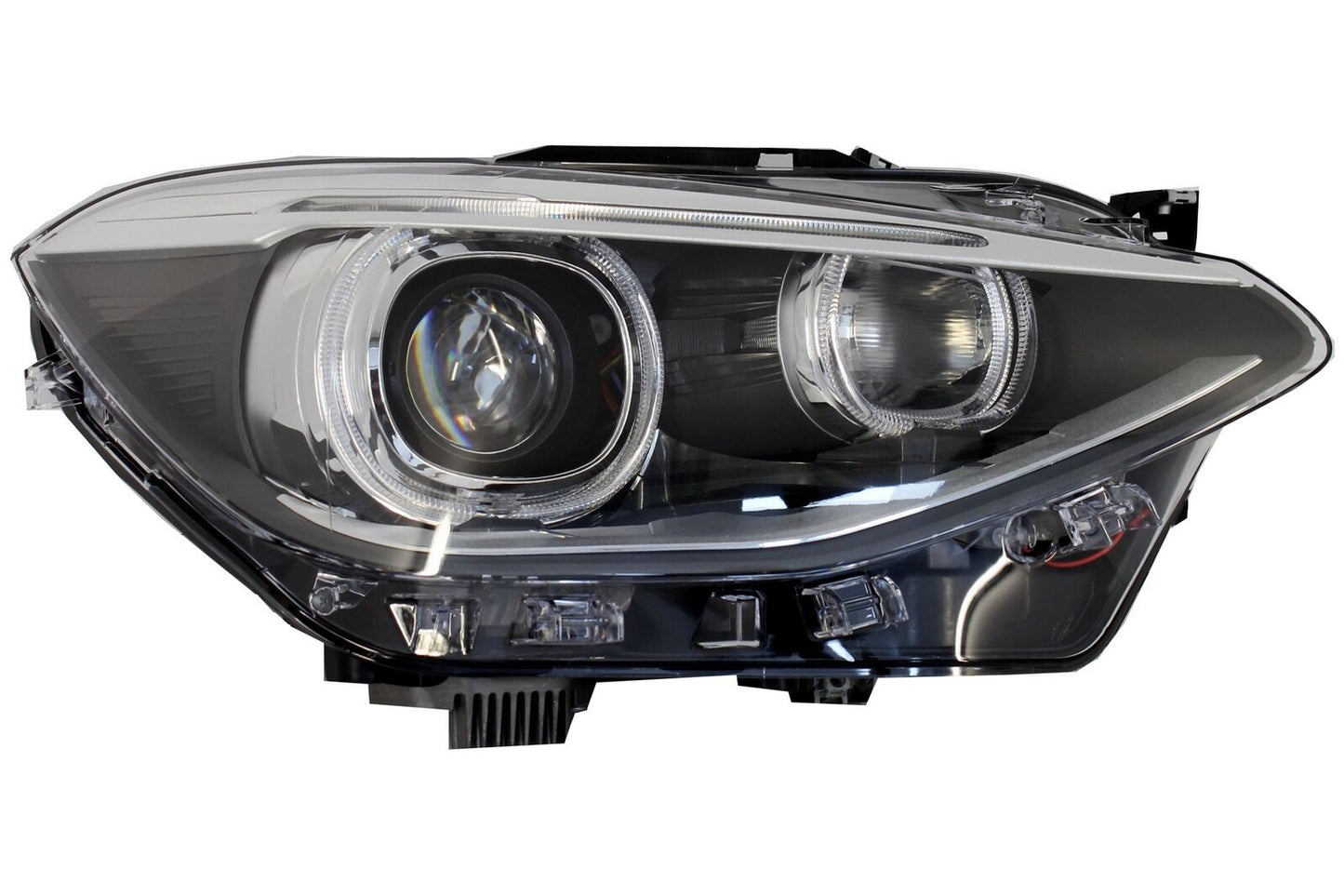 LED DRL Angel Eye Headlights for BMW 1 Series F20 F21 2011-2014 Black Light