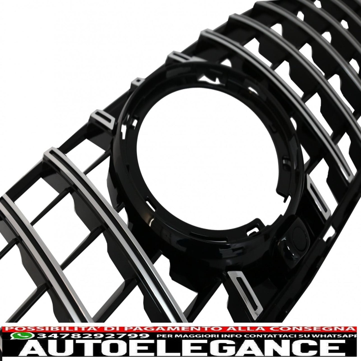 griglia anteriore centrale adatta per mercedes glc x253 c253 facelift (2020 in poi) standard e fuoristrada gtr panamericana design cromato