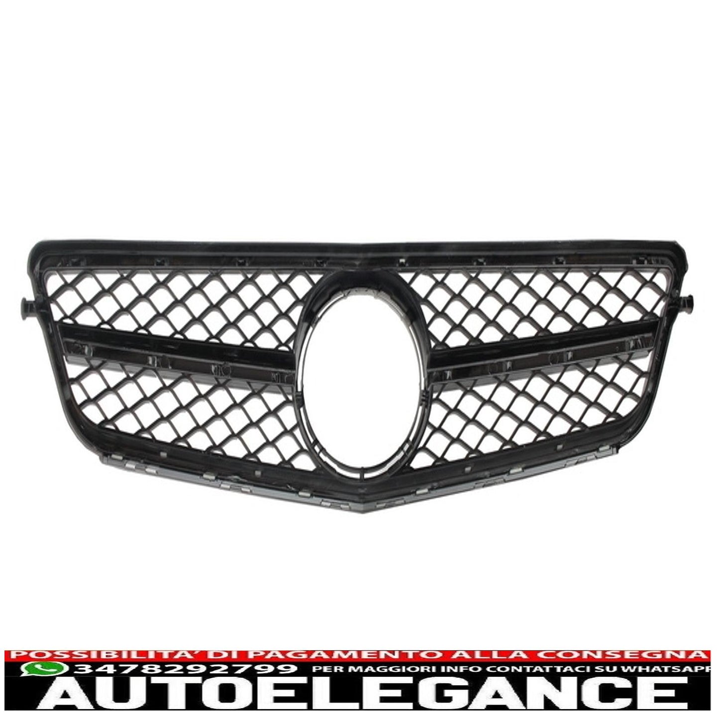 front grille suitable for mercedes c class w204 s204 limousine station wagon (2007-2014) sport piano black 