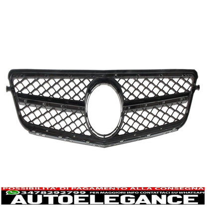 front grille suitable for mercedes c class w204 s204 limousine station wagon (2007-2014) sport piano black 