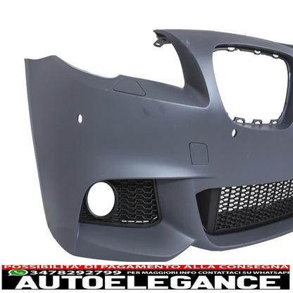 Paraurti anteriore adatto per bmw f10 f11 serie 5 (2011-2014) design m-technik con fendinebbia fumé