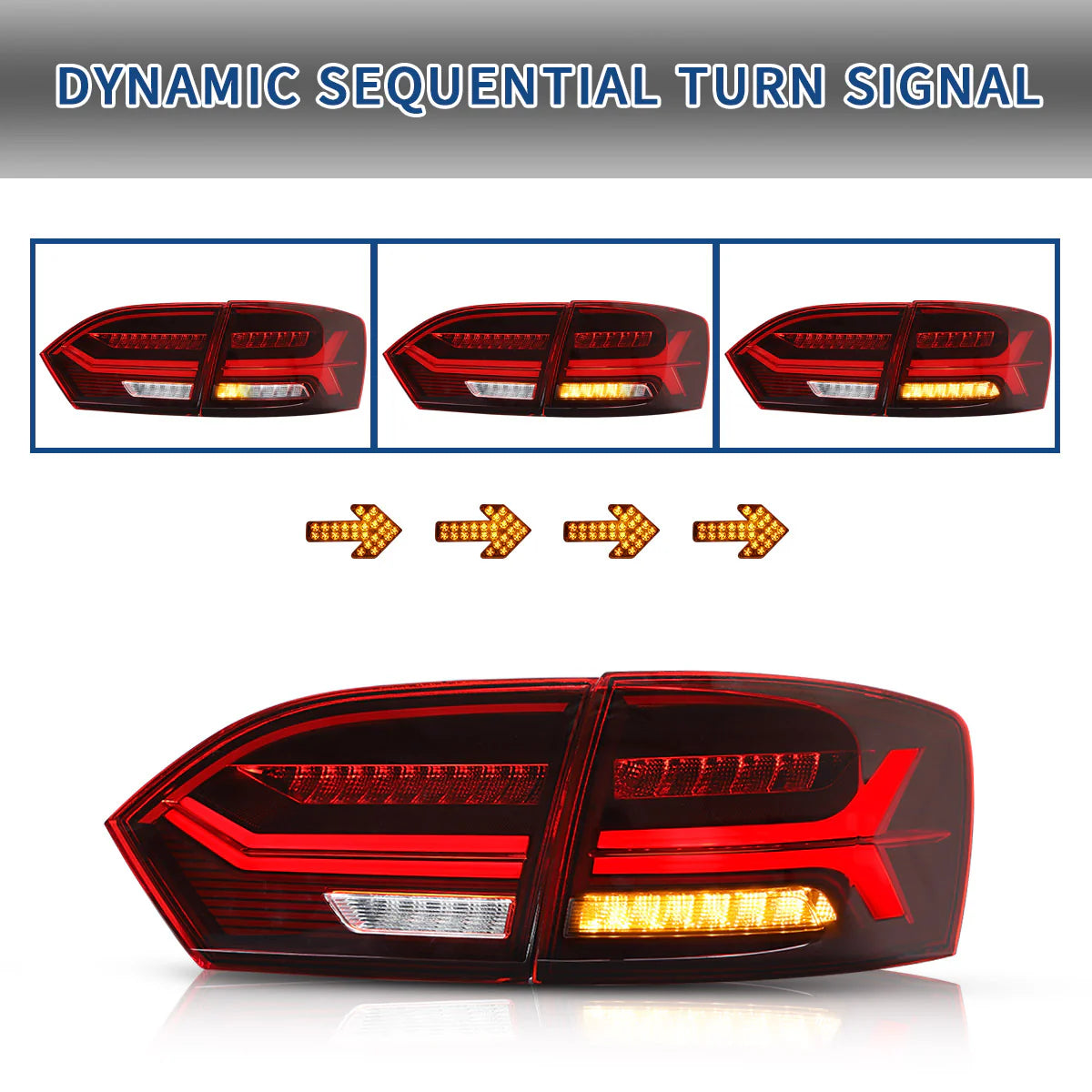 Fari con Demon Eye e luci posteriori per Volkswagen VW Jetta / Sagitar (NON GLI) 2012-2018