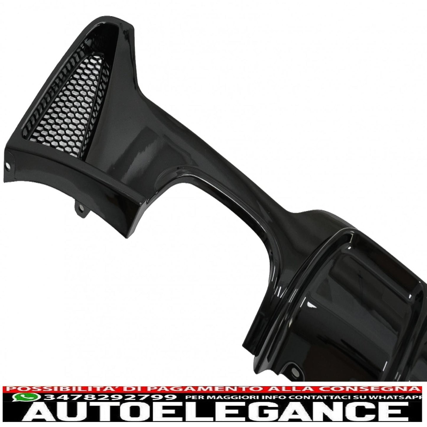 Rear Bumper Diffuser Suitable For BMW 4 Series F32 F33 F36 (2013-2019) Coupe Cabrio M Design Twin Double Outlet Piano Black 