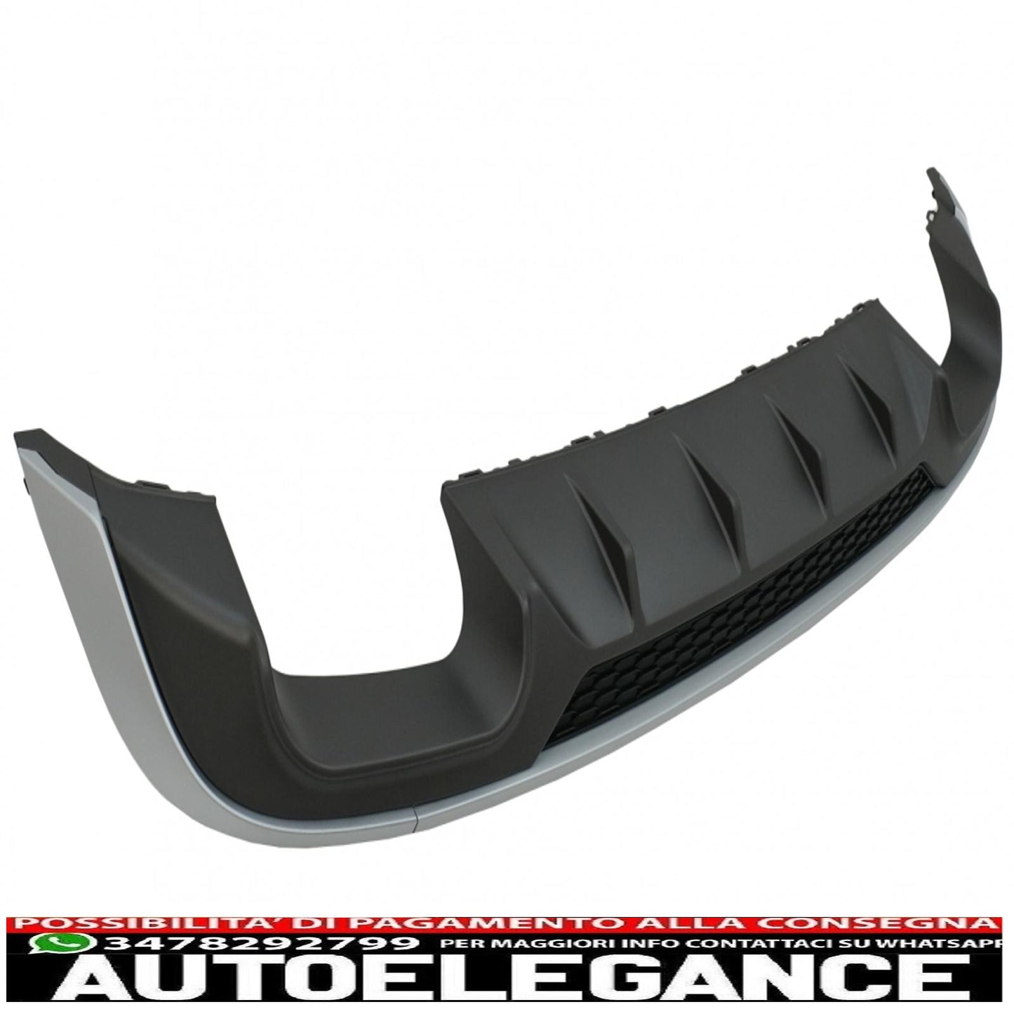 Rear bumper valance diffuser suitable for audi a3 8v restyling hatchback sportback (2016-2019) standard bumper (se) s3 design