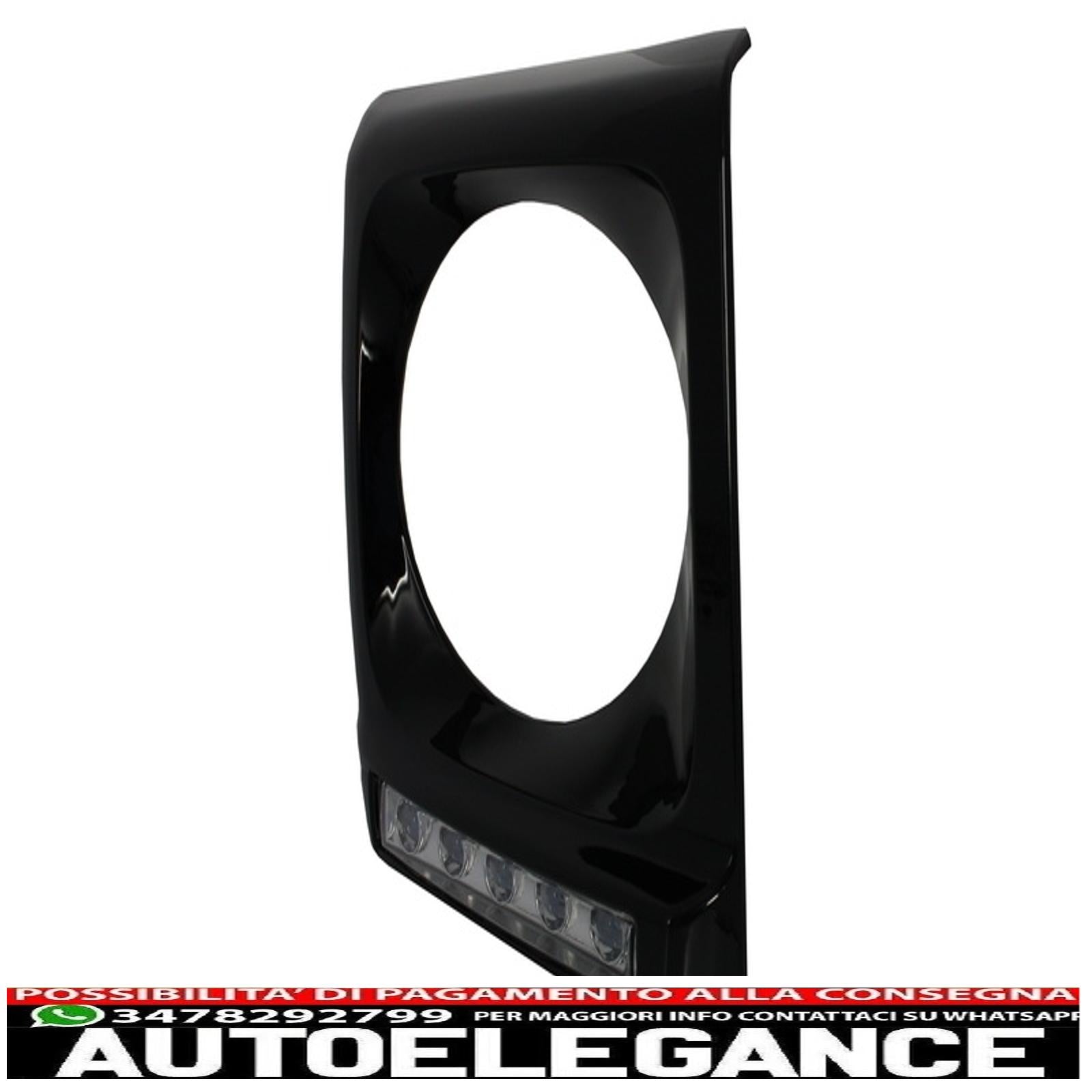 coperture fari nere con led drl luci diurne cromate adatte per mercedes classe g w463 (1989-up) design g65 nero AUTOELEGANCERICAMBI