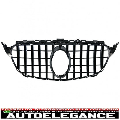 front grille suitable for mercedes c class w205 s205 c205 a205 (2014-2018) gt-r design panamericana chrome without camera 