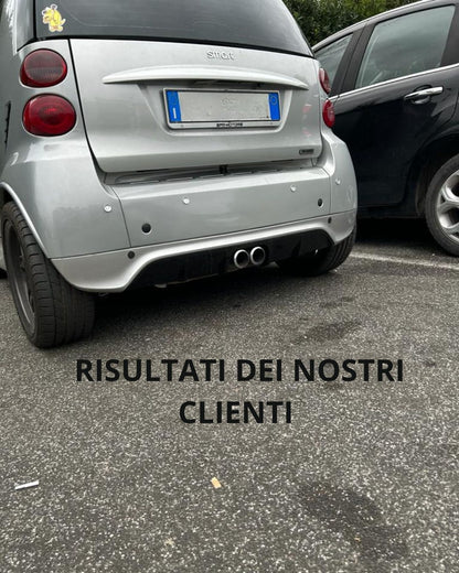 DIFFUSORE ADATTO PER SMART 451 2007-2014 LOOK NERO LUCIDO DESIGN SPORTIVO