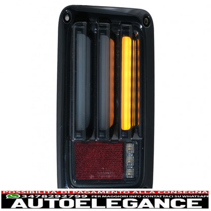 led taillights suitable for jeep wrangler jk (2007-2018) led bar smoke black