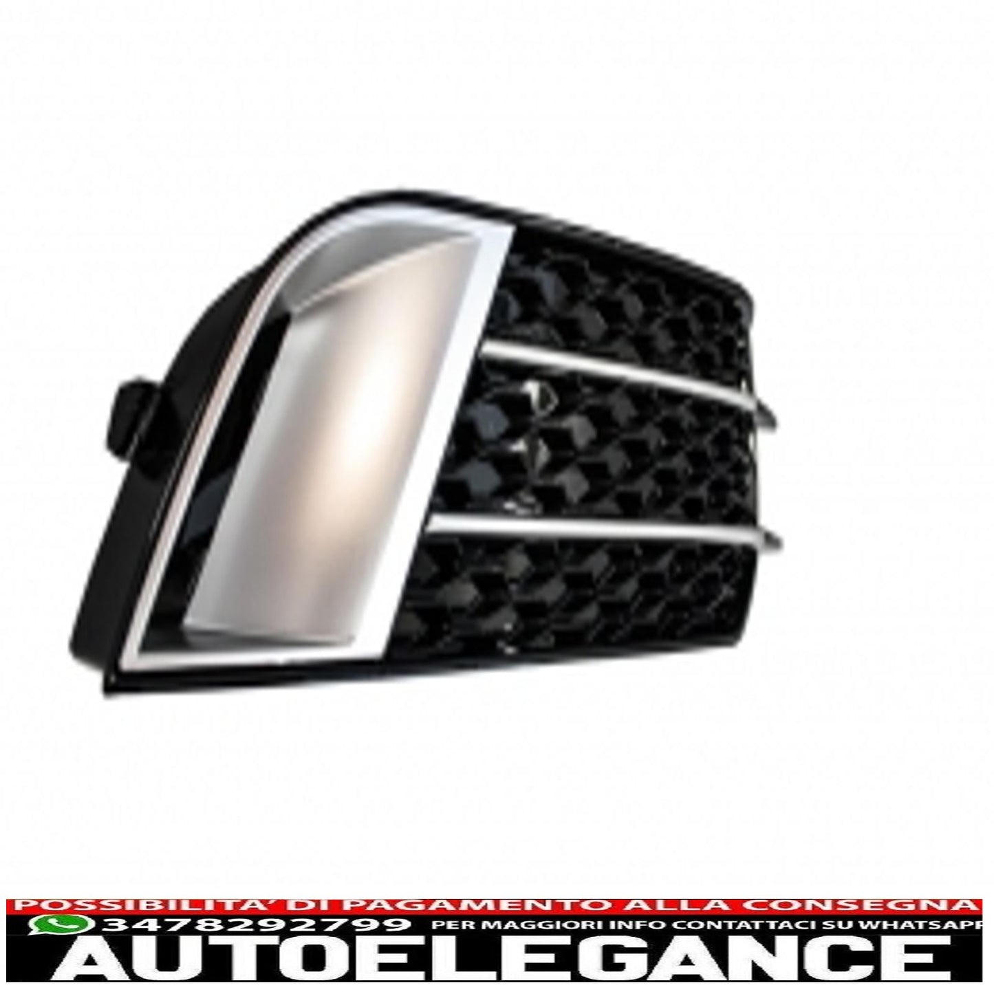 griglie laterali coperture fendinebbia adatte per audi a1 8x (2010-2015) rs1 design nero con inserti in alluminio spazzolato