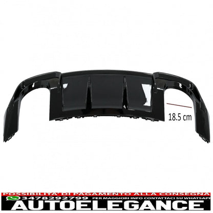 Diffusore mantovana paraurti posteriore con sistema di scarico completo adatto per audi a3 8v facelift (2016-2019) berlina cabrio rs3 solo design paraurti s-line pianoforte nero