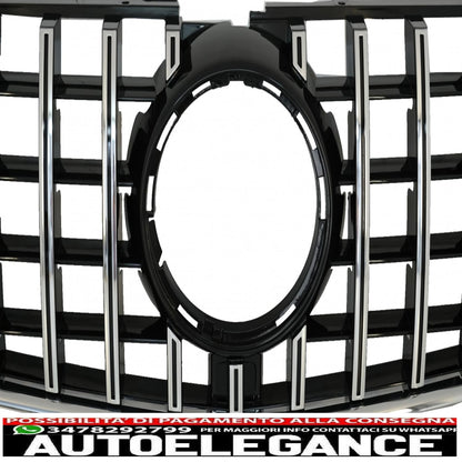 central grille suitable for mercedes v class w447 (2014-03.2019) gt r design panamericana black chrome