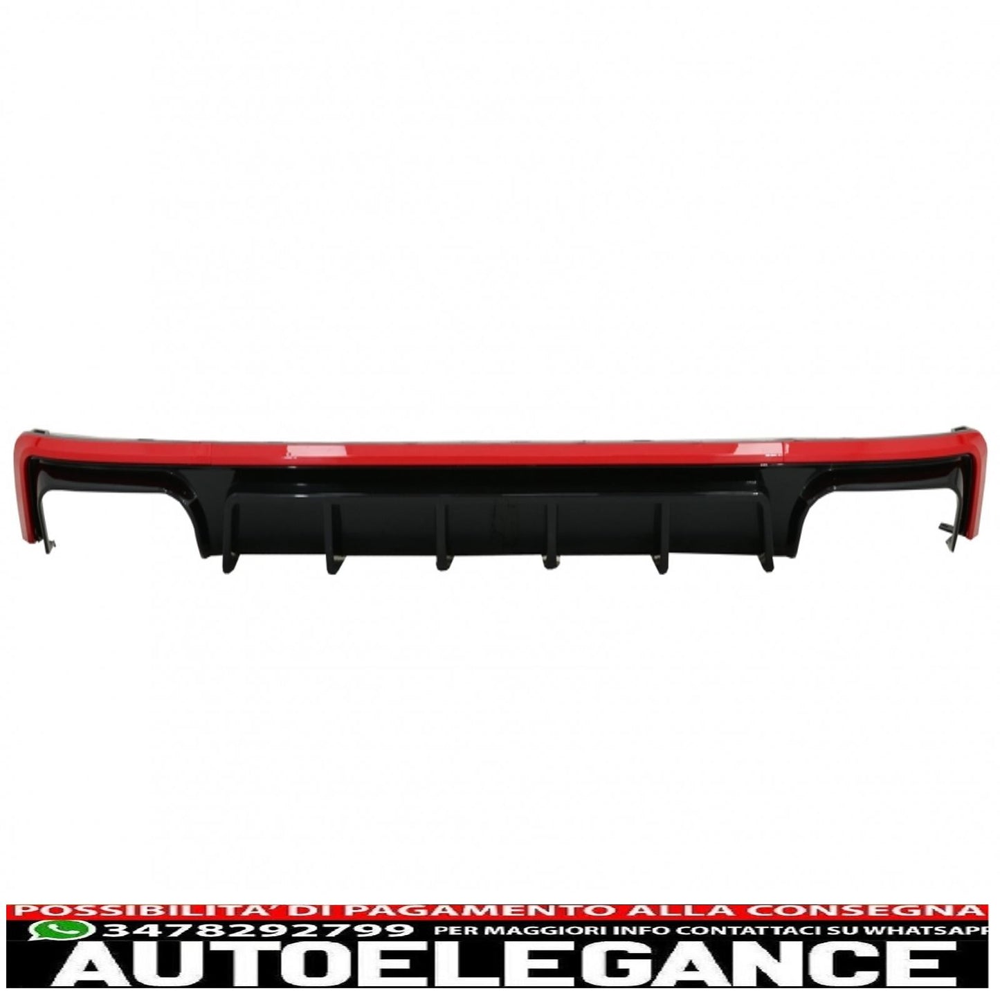 Rear bumper valance diffuser with exhaust tips suitable for audi a6 c8 4k avant sedan (2018-up) red s6 design