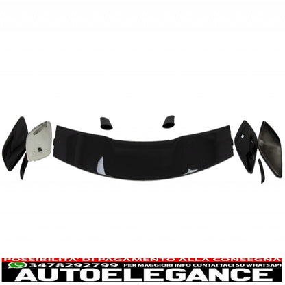 Diffusore posteriore con mantovana adatto per Mercedes W176 Classe A (2012-2018) con terminali di scarico e spoiler sul coperchio del bagagliaio A45 Design Facelift Black Edition