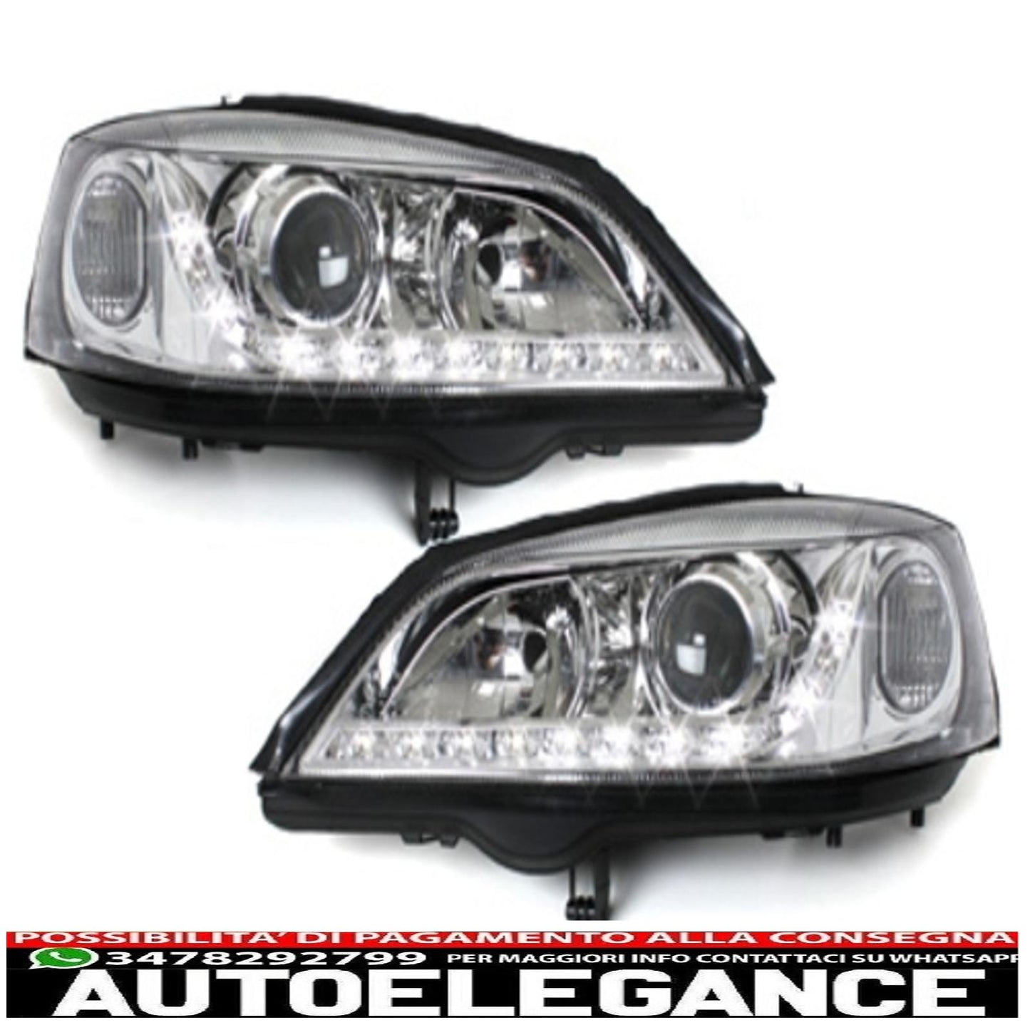 daytime running lights suitable for opel astra g (09.1997-02.2004) chrome drl optics