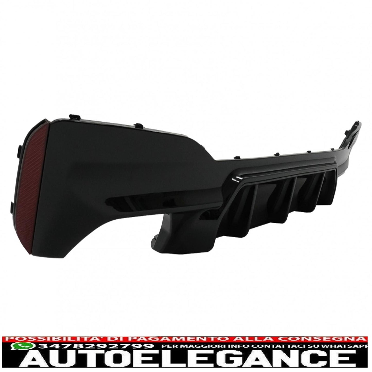 diffusore paraurti posteriore pianoforte nero con terminali di scarico cromati adatti per bmw serie 5 g30 g31 limousine touring (2017-2020) design m5