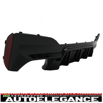 diffusore paraurti posteriore pianoforte nero con terminali di scarico cromati adatti per bmw serie 5 g30 g31 limousine touring (2017-2020) design m5
