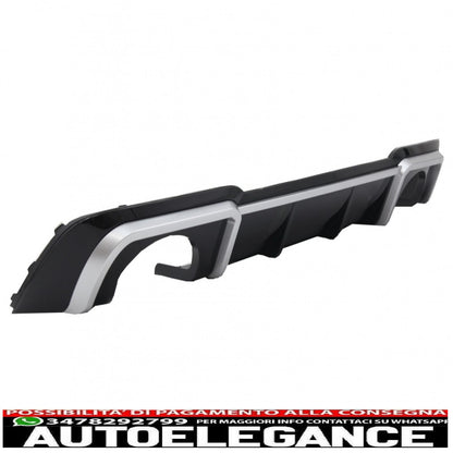Rear bumper valance diffuser with exhaust tips suitable for audi a3 8v sline facelift (2016-2019) hatchback sportback rs3 design sport bumper