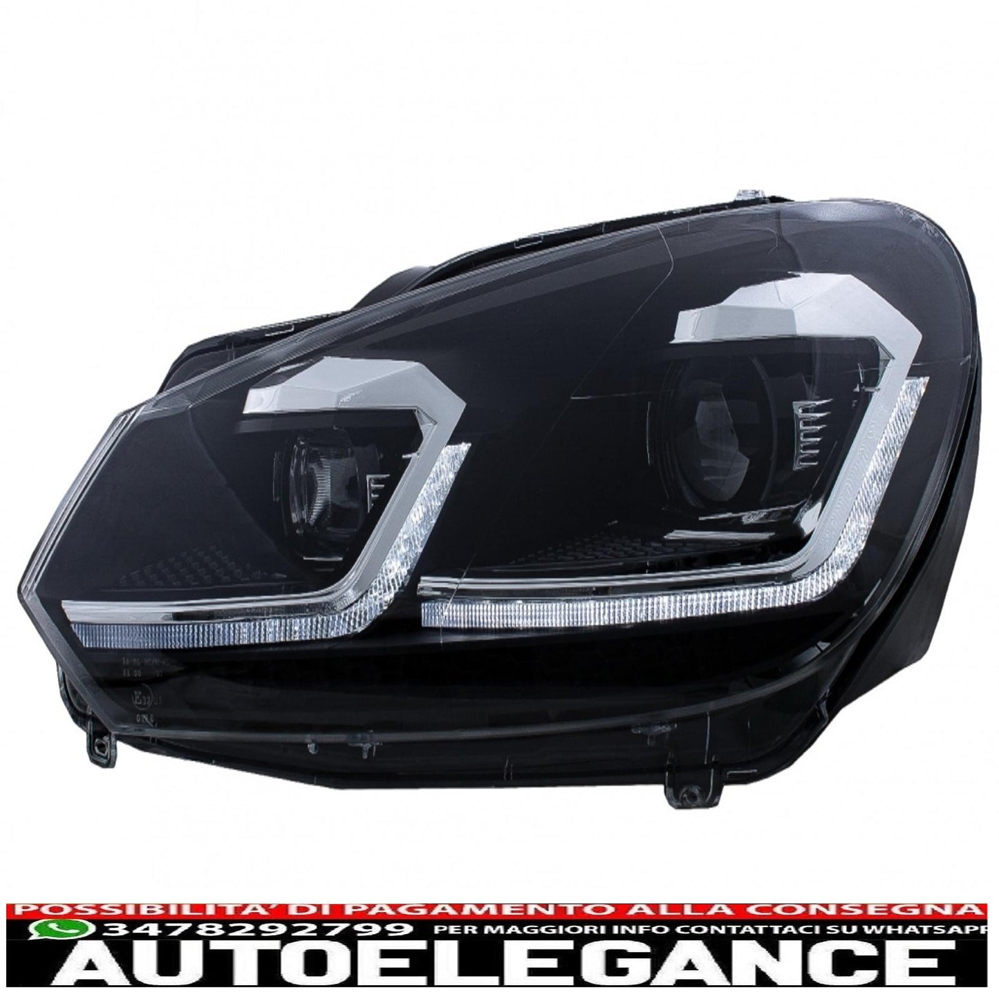 led headlights suitable for vw golf 6 vi (2008-2013) with restyling g7.5 silver look dynamic and sliding sequential cornering lights