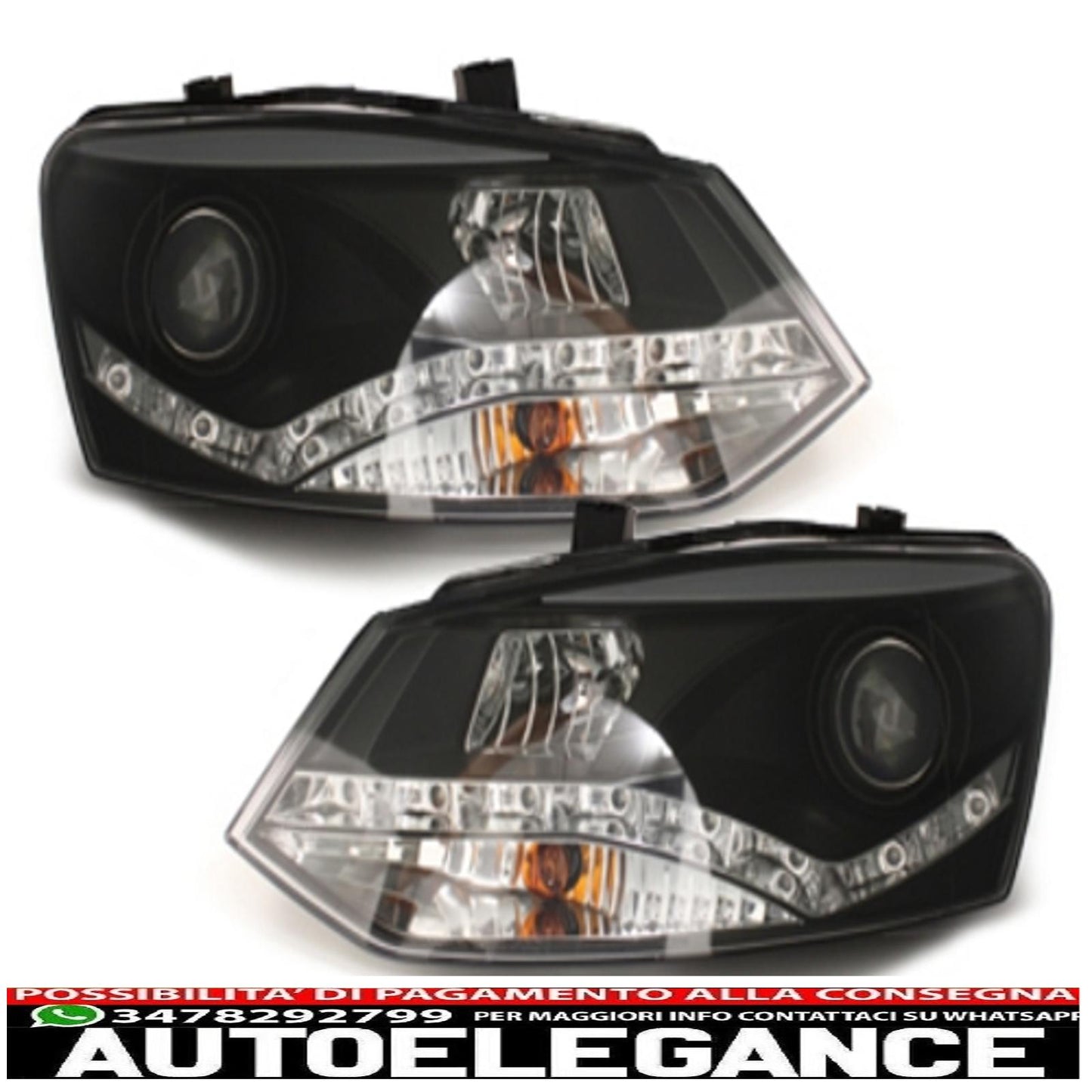 dayline headlights suitable for vw polo 6r 09+_drl optic_black