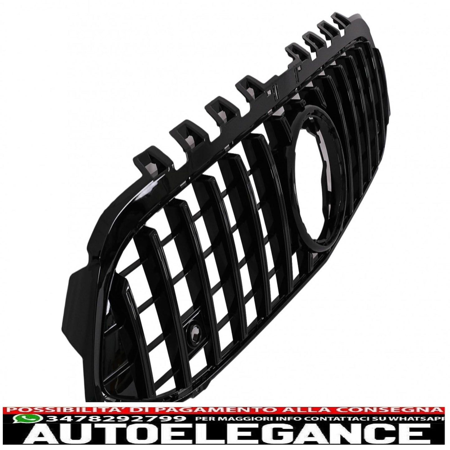 central grille suitable for mercedes a-class w177 hatchback v177 sedan (04.2018-up) gt-r design panamericana black