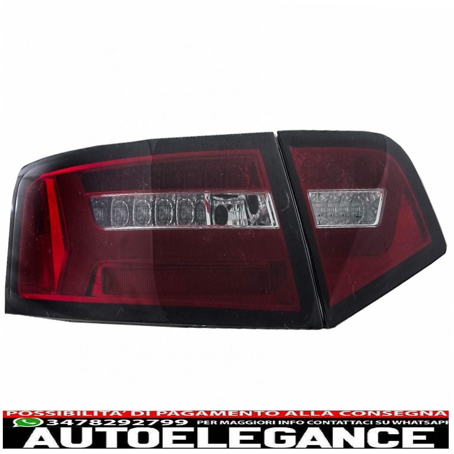 led rear lights suitable for audi a6 4f2 c6 limousine (2008-2011) red smoke restyling design with sequential dynamic cornering lights