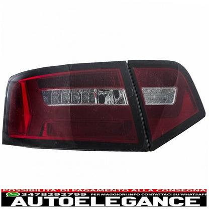 led rear lights suitable for audi a6 4f2 c6 limousine (2008-2011) red smoke restyling design with sequential dynamic cornering lights