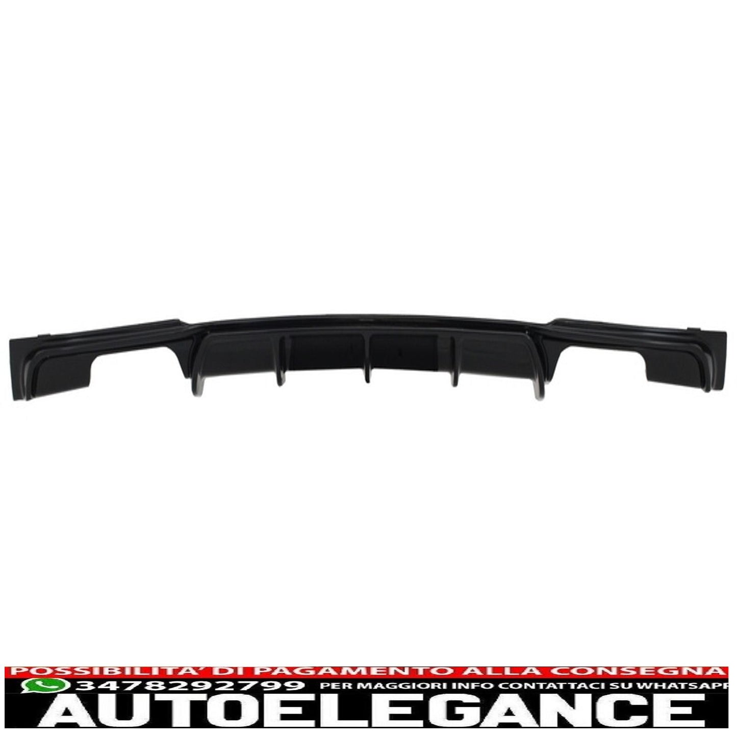 rear diffuser double outlet edition gloss black with m-power tailpipes black suitable for bmw 3 series f30 f31 (2011-up) m performance design