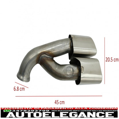 dual exhaust tips exhaust tips suitable for porsche cayenne 92a facelift (10/2014-2017) turbo design 