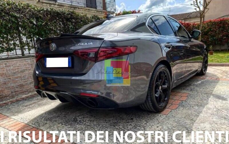 DAM ALFA ROMEO GIULIA DIFFUSORE SOTTO PARAURTI POSTERIORE + TERMINALI INOX 0222