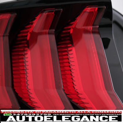 Full LED rear lights suitable for Ford Mustang VI S550 (2015-2019) red with dynamic sequential cornering lights