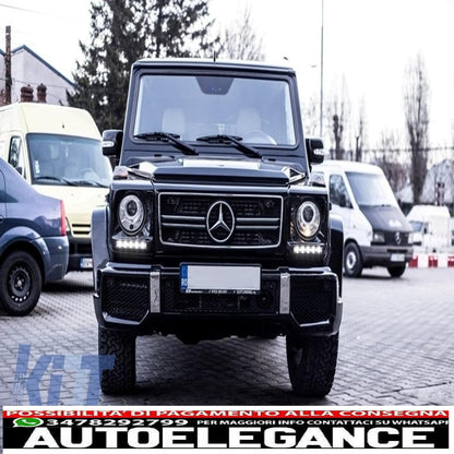 front grille suitable for mercedes g class w463 (1990-2012) g65 piano design black chrome frame