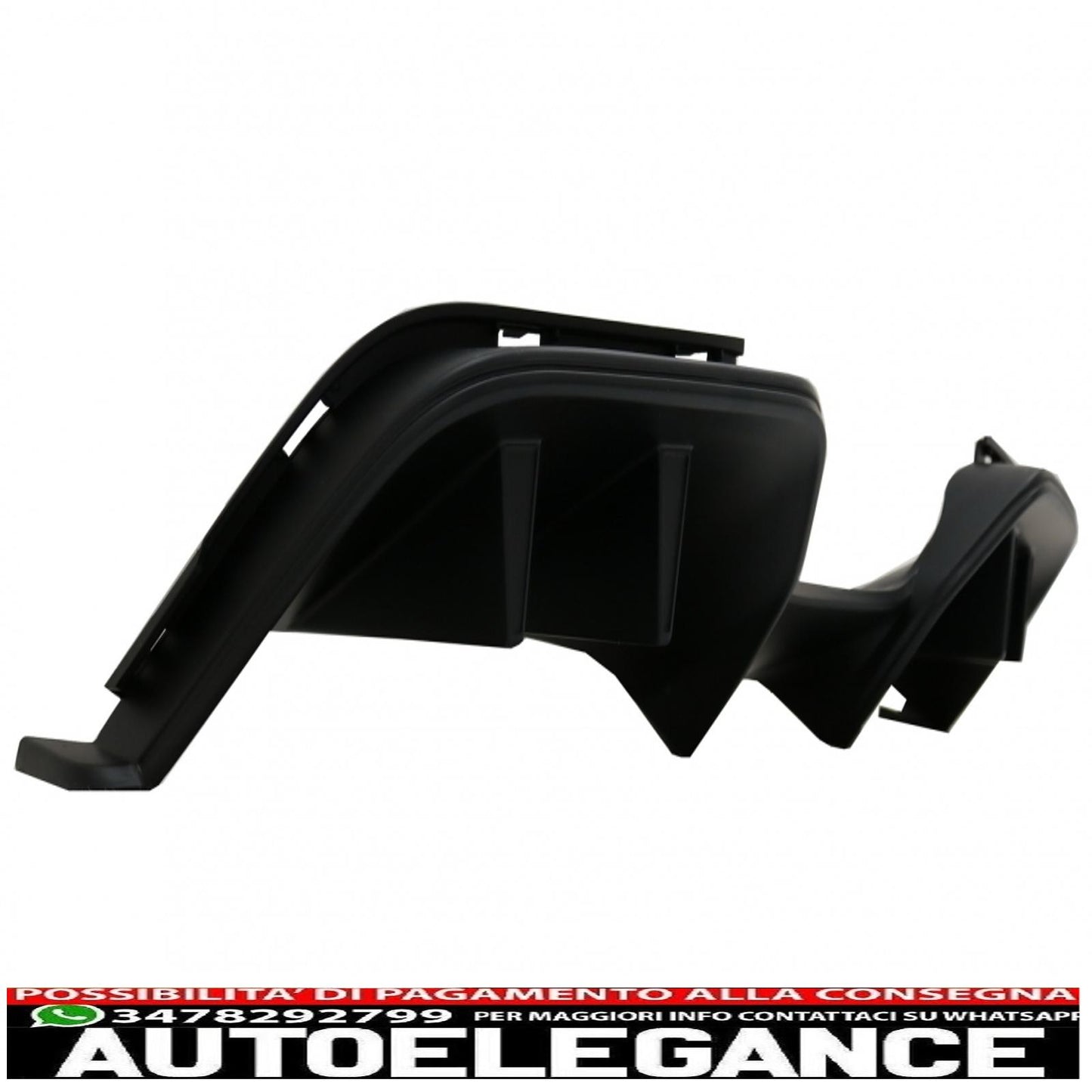 diffusore paraurti posteriore adatto per ford mustang mk6 vi sesta generazione (2015-2017) rtr design nero opaco