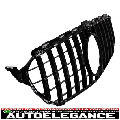 center grille suitable for mercedes c class w205 s205 c205 (2014-2018) gt-r design panamericana black with 360 camera