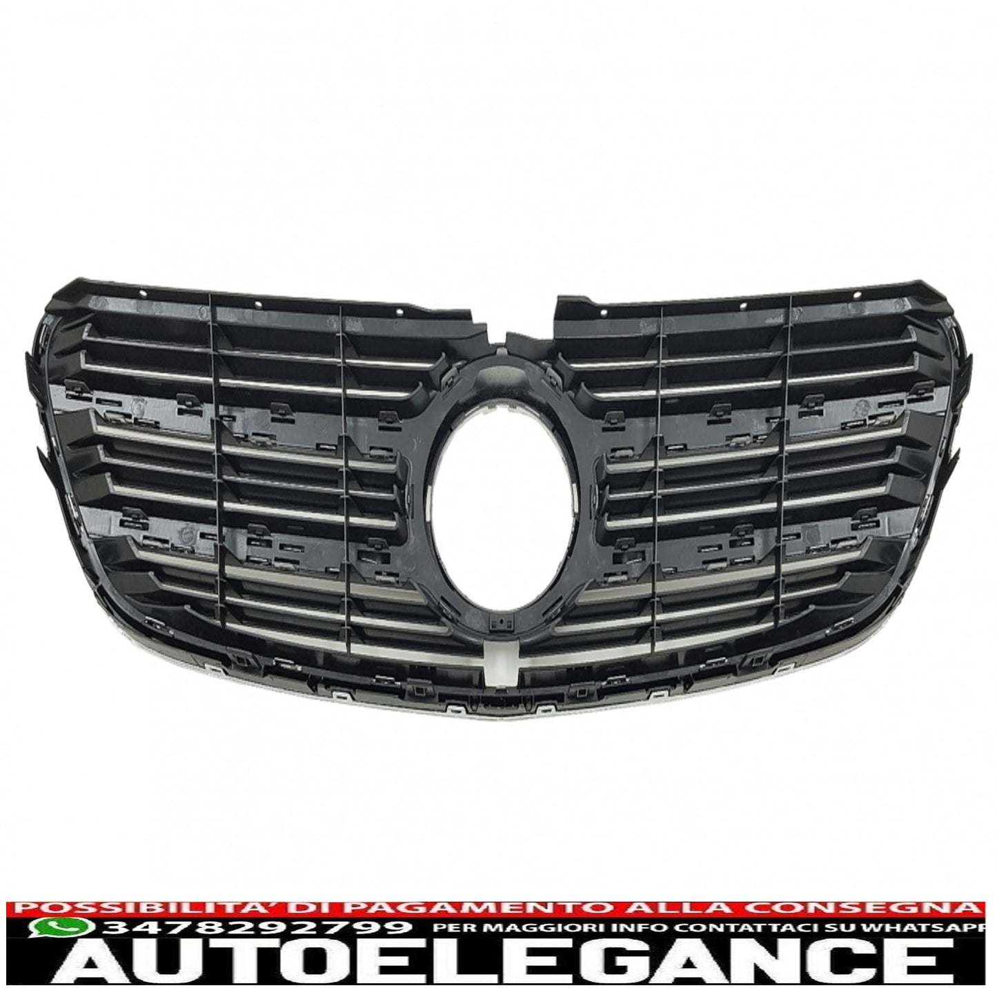 central grille suitable for mercedes v class w447 (2014-03.2019) black chrome