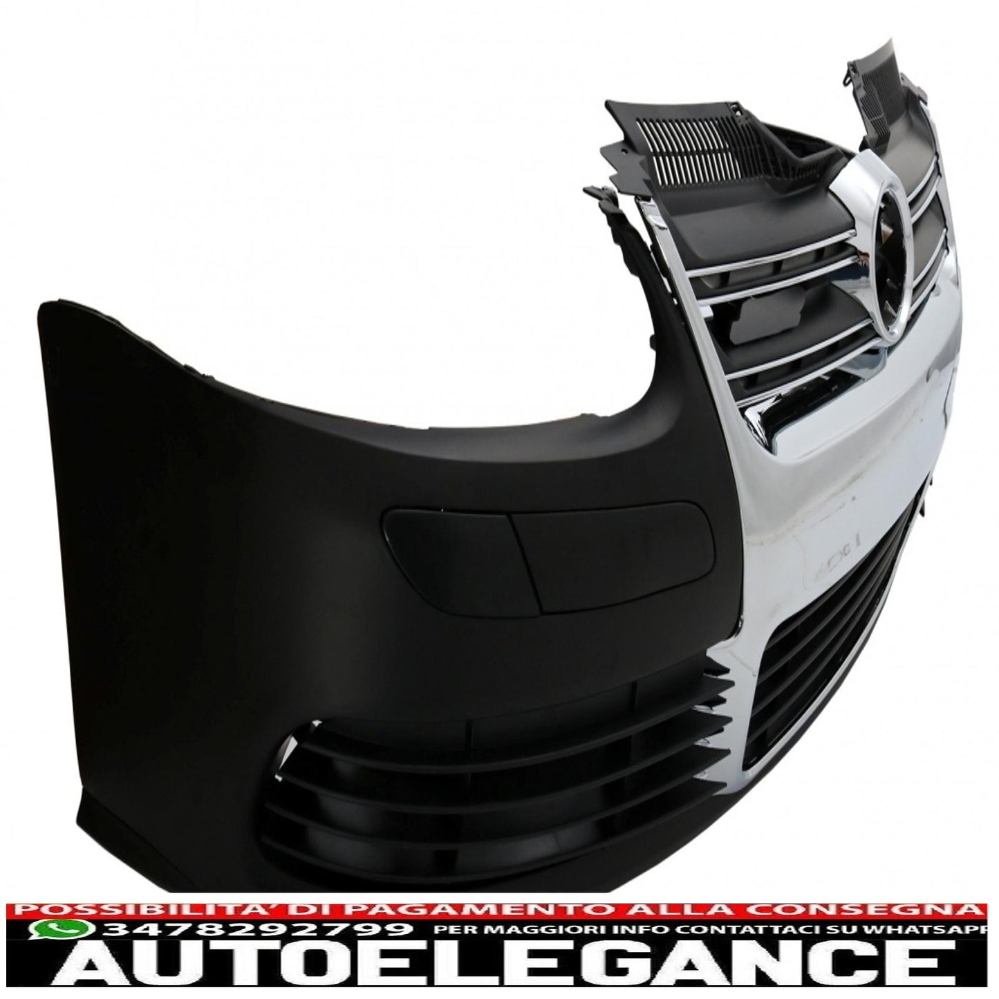 paraurti anteriore adatto per vw golf v 5 (2003-2007) minigonne laterali griglia cromata look r32